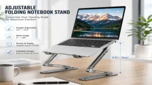 adjustable folding notebook stand with customizable viewing angle