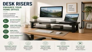 desk risers enhancing home office productivity with ergonomic desk organization solutions