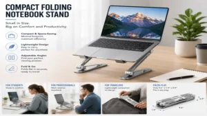 compact folding notebook stand for students professionals and travelers