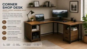 shop desk corner style layout for efficient workspace