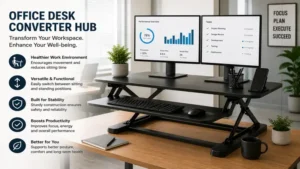 Office Desk Converter Hub creating a productive and ergonomic workspace environment