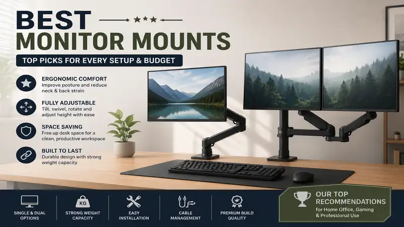 Best monitor mounts for ergonomic desk setups with single and dual monitor support