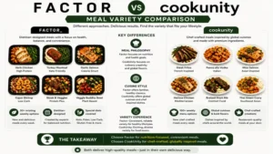 factor vs cookunity meal variety comparison showing chef-prepared menus, dietary options, and weekly meal selections