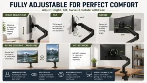 Adjusting height, tilt, and swivel on the best monitor mounts for better viewing comfort