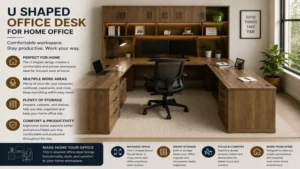 home office u shaped office desk creating a comfortable and productive work environment