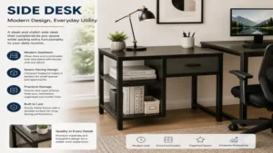Contemporary side desk with clean lines and a sleek finish for modern interiors