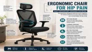 ergonomic chair for hip pain featuring adjustable lumbar support and cushioned seating
