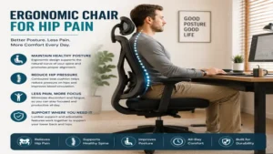 ergonomic chair for hip pain helping maintain healthy posture during long work hours