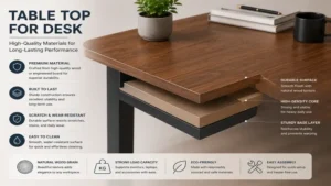 Table top for desk crafted from high-quality materials for long-lasting performance