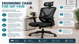 ergonomic chair for hip pain offering pressure-relieving cushioning for hips and lower back support