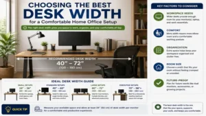 Choosing the best desk width for a comfortable home office setup
