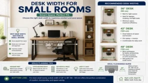 Ideal desk width for small rooms and space-saving workstations